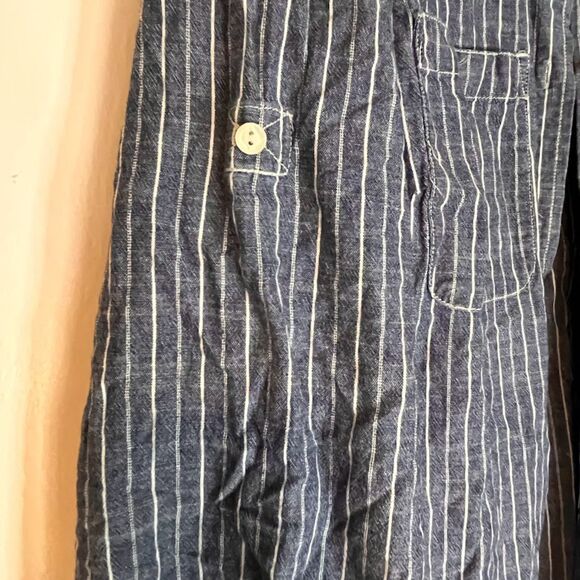 Lauren Jeans Co Shirt 2X Women's Blue White Pinstripe Lng Slve Business Casual - Picture 3 of 4